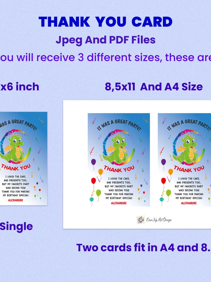 Personalized Digital Birthday Invitation, Dragon Party Bundle, Kids Birthday Invitation Bundle, Birthday Invite Set, Dragon Invite, Dragon