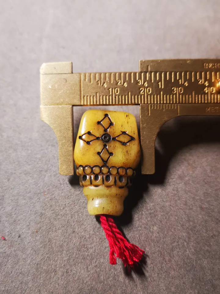 Gandhanra Tibetan Yak Bone Carved Guru Bead,T-drilled 3-Hole Prayer Bead,Mala Bead,Connector Bead for Buddhist Bead Accessories