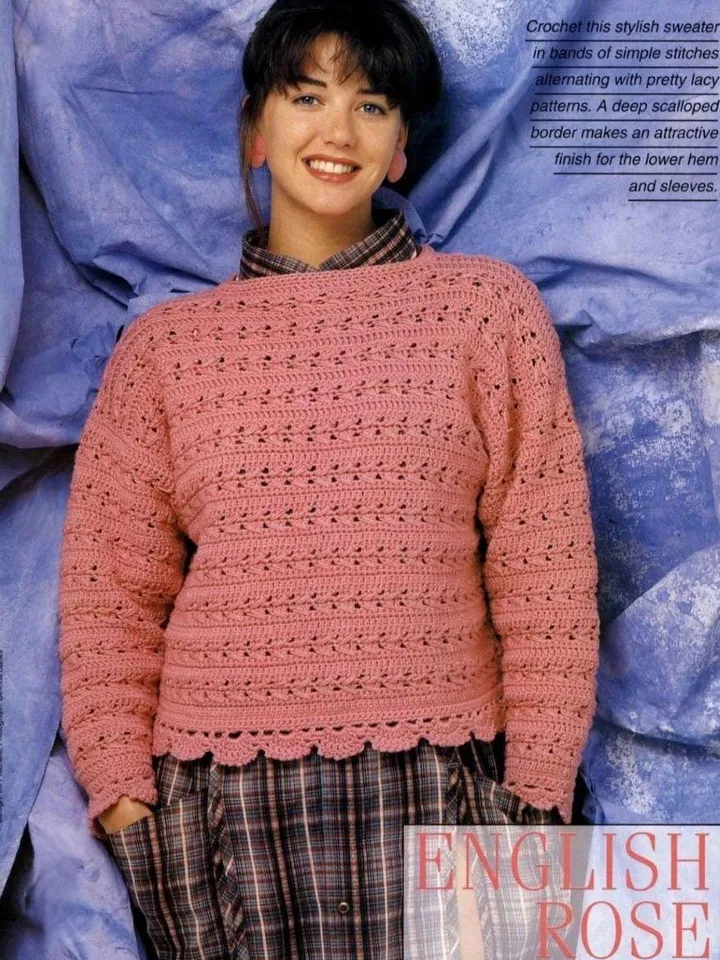 Sweater crochet pattern, lace sweater, summer sweater crochet pattern pdf