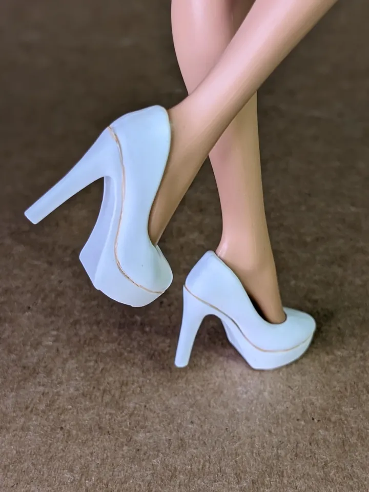 White heels shoes for fashion female dolls (Color Infusion, MH)