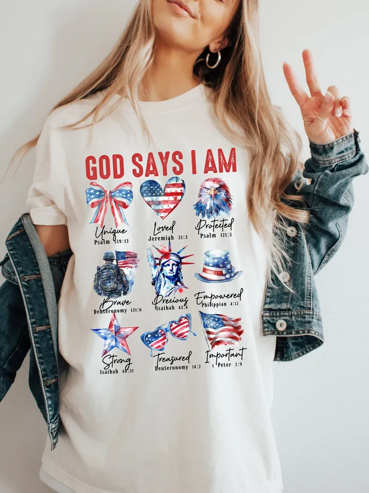 Coquette God Says I Am 4th of July png, 4th of july png, Christian 4th of july png, America png, Blessed png, Independence Day, Png file