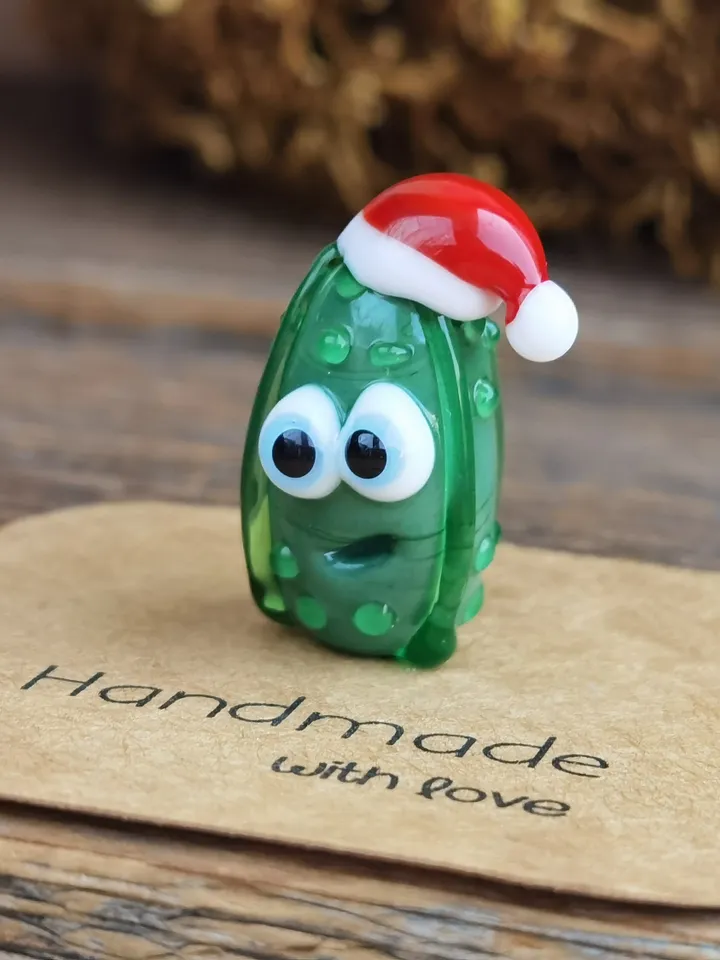 Pickle ornaments miniature pickle tiny glass animals cucumber figurine Christmas ornaments Glass pickle decor pickle gifts Car