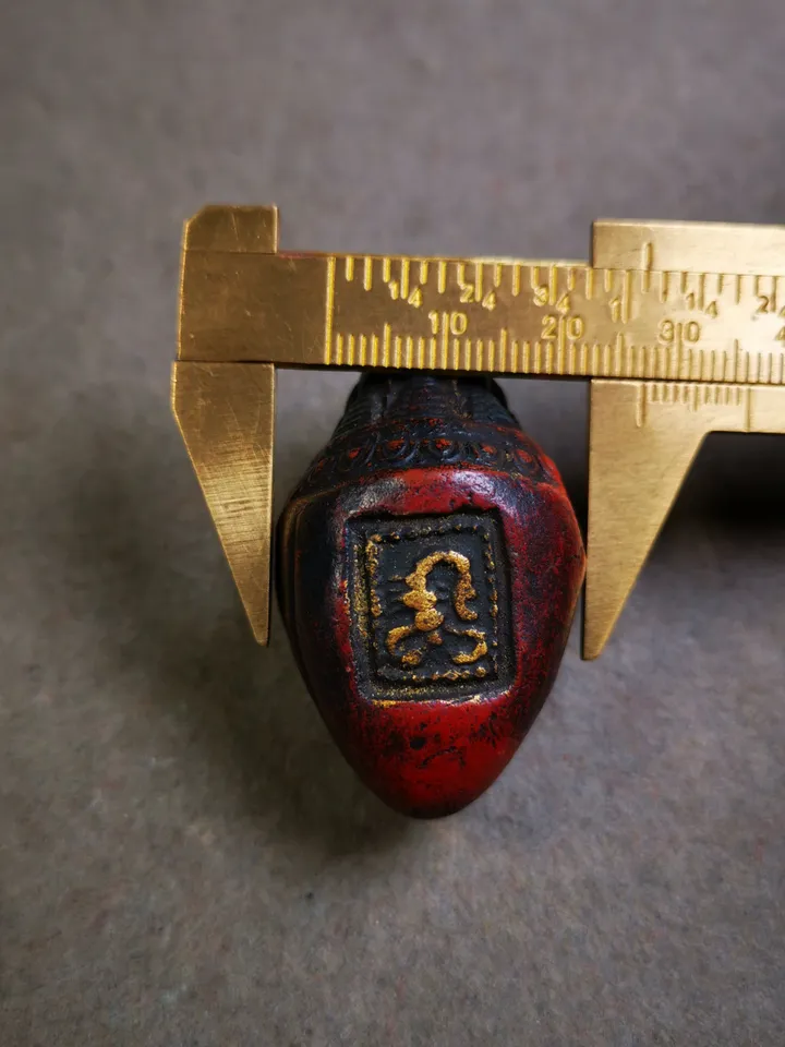 Gandhanra Old Tibetan Niang La Tsa Tsa Statue,Stupa Amulet,Pagoda Pendant,with Scorpion Stamp,Small Size 48mm,50 Years Old