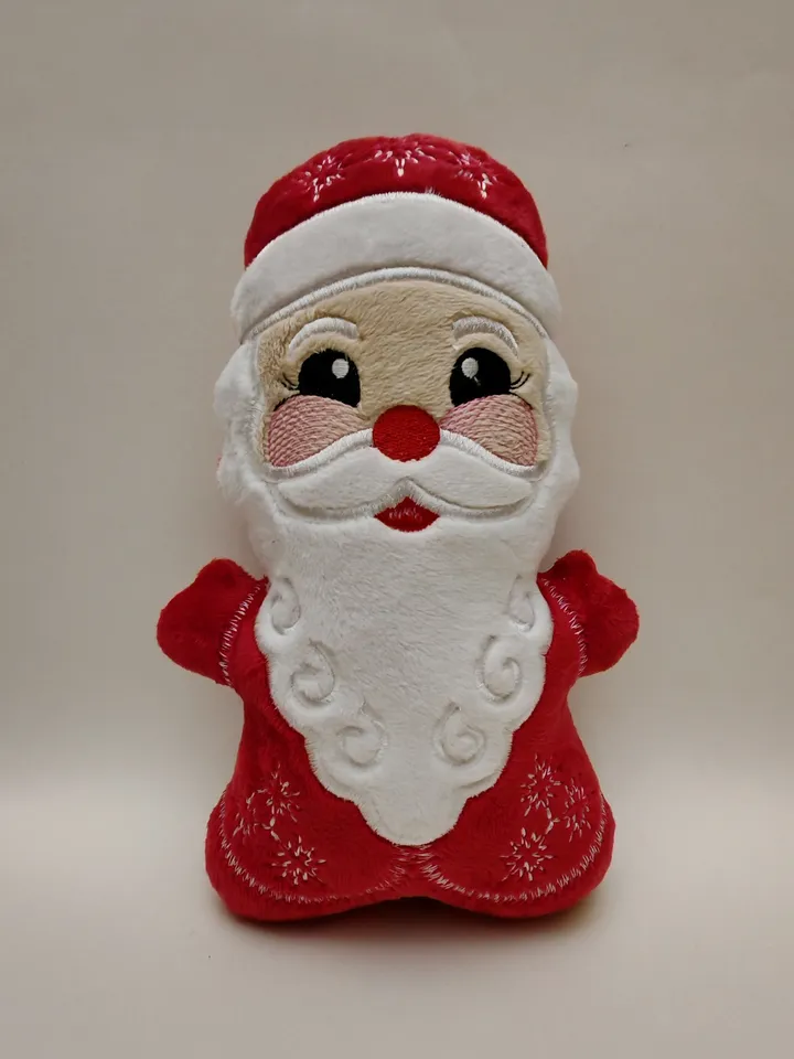 ITH Snow Father Christmas toy soft stuffed in the Hoop Digital Design for Machine Embroidery