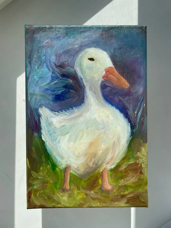Goose oil painting
