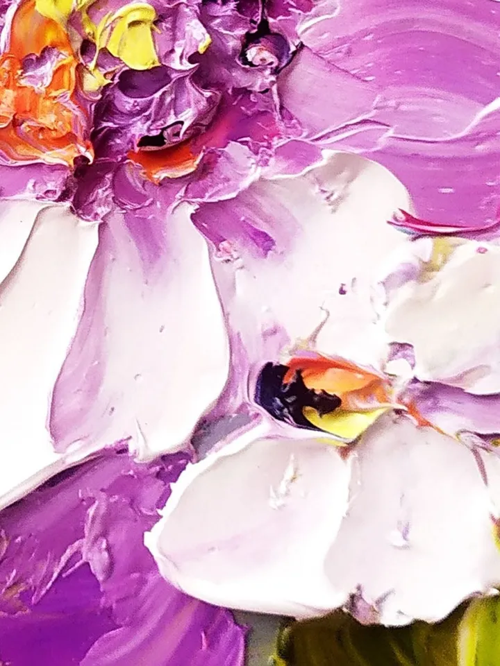Peony Painting Impasto Original Art Floral Wall Art Flowers Small Oil Painting 6x6