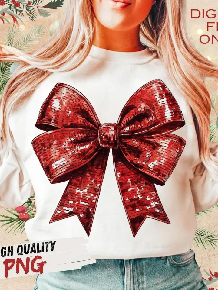 Coquette Christmas png Coquette bow png Christmas girly png Glitter bow png Sequins Holiday png Merry xmas Retro Christmas png Disco