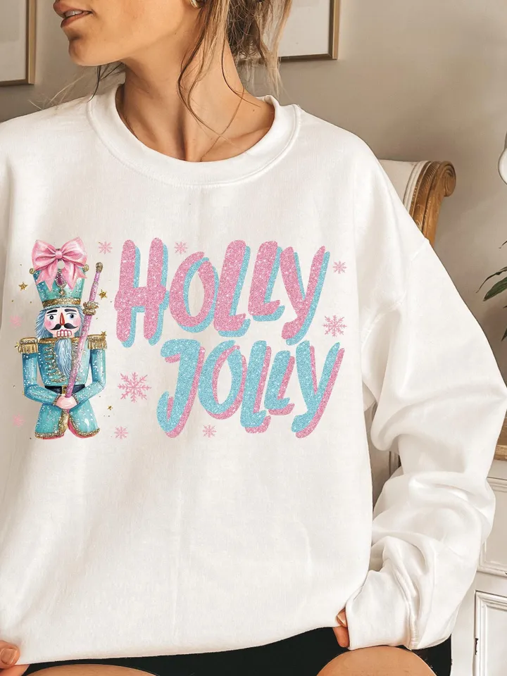Holly Jolly Nutcracker PNG, Christmas PNG, Nutcracker Christmas, XmasDigital Design, Shirt Design, svg, Coquette, Nutcracker, Pink, Preppy