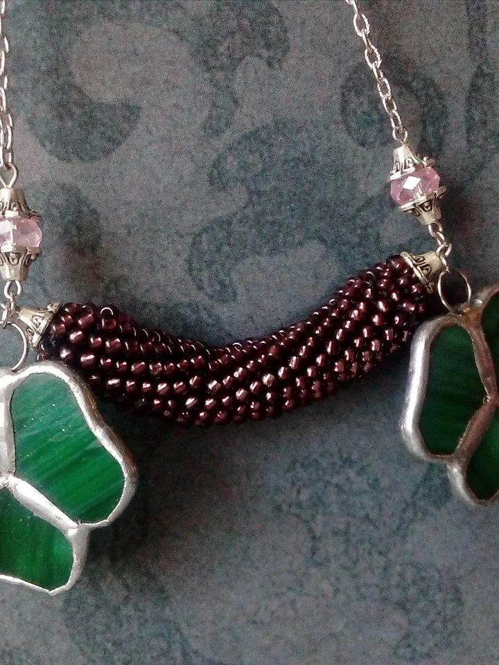 Shamrock necklace, st patricksday, Clover leaf, trefoil, St Patricks clover, Green trefoil, Irish necklace, st patrick