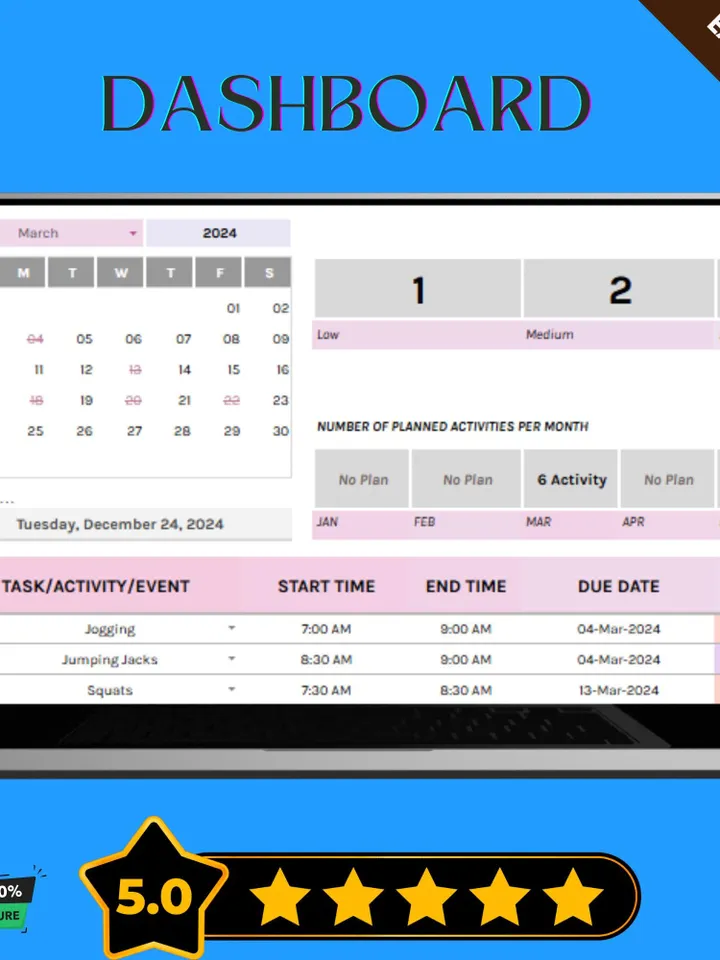 Workout Plan Template, Editable Google Sheets, Digital Download for Fitness Tracking & Exercise Planning
