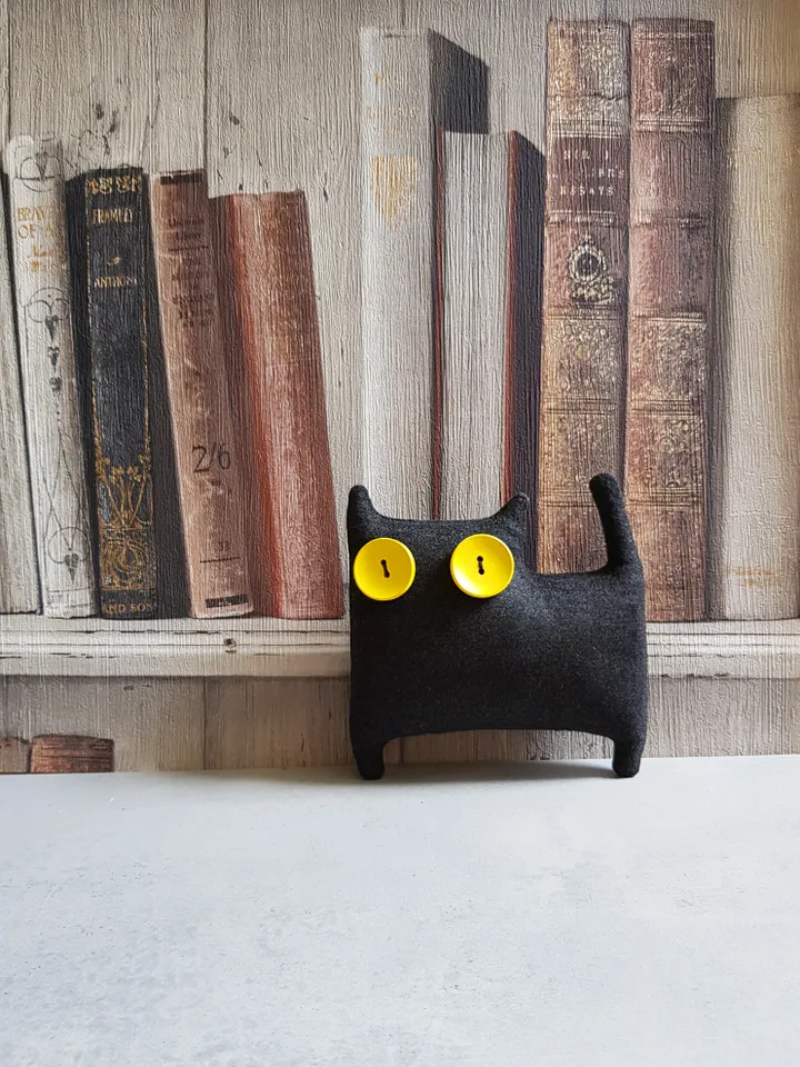 Black Cat Sewing pattern PDF, halloween doll diy, stuffed animal pattern
