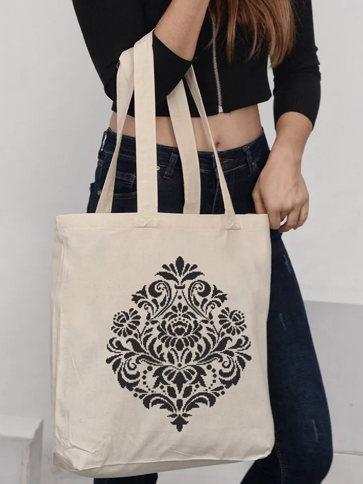 Floral damask ornament cross stitch pattern PDF download Flower mandala cross stitch chart, Floral scroll, Damask pattern digital PDF #M251