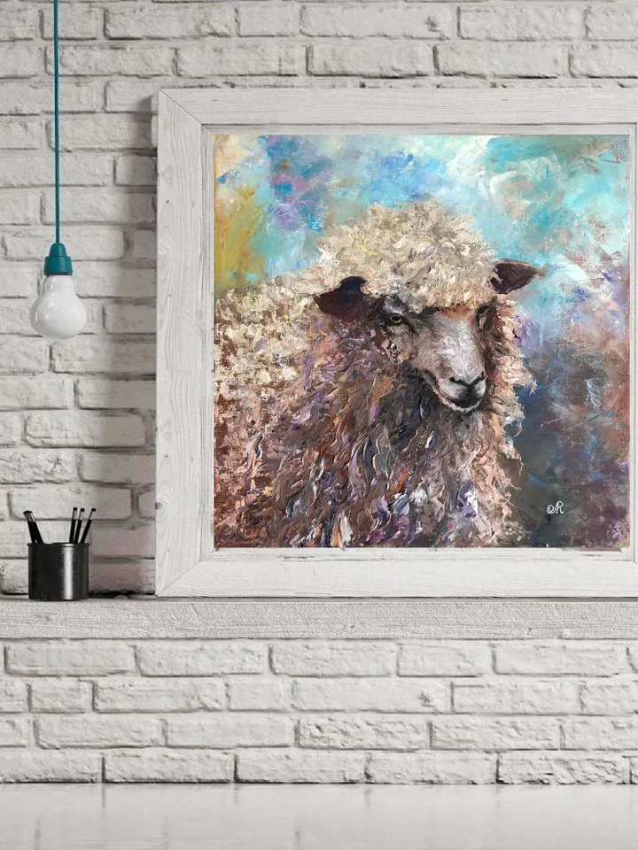 Sheep Original Painting Animal Oil Paintings Sheep Wall Art Rustic Paintings