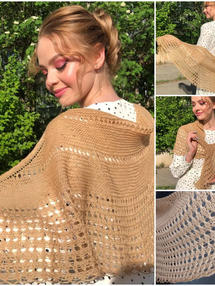 Wool shawl, 21st birthday gift, Crocheted scarf, Head scarf for women, Wool scarf.