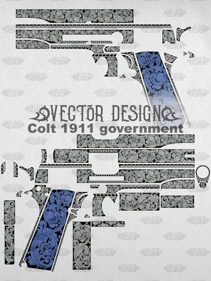 VECTOR DESIGN Colt 1911 government Scrollwork 10