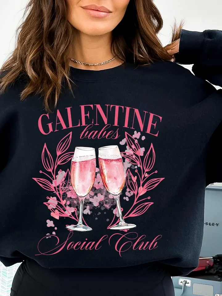 Galentine Png Cupid Png Valentine's Day Shirt Design Cocktail Club Social Club Girls Club Png Preppy Trendy Sublimation Digital Download
