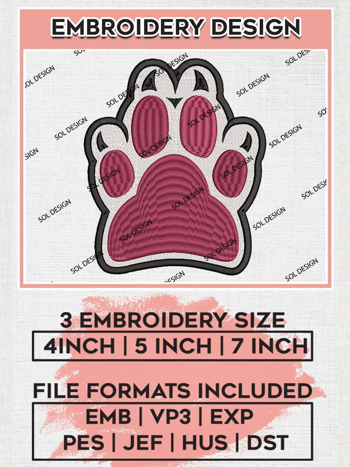 Loyola Chicago Ramblers College Football Team Footprint Logo Embroidery Design Files, NCAA Loyola Chicago Ramblers Machine Embroidery, NCAA Teams, 3 sizes, NCAA Machine embroidery designs, Digital Download