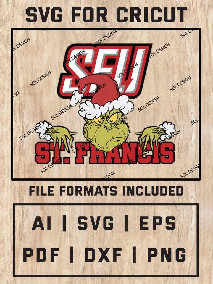 Grinch Saint Francis Red Flash SVG, NCAA SVG Design, NCAA Saint Francis Red Flash SVG, NCAA Red Flash Cricut, Christmas Svg, Grinch svg, Digital Download