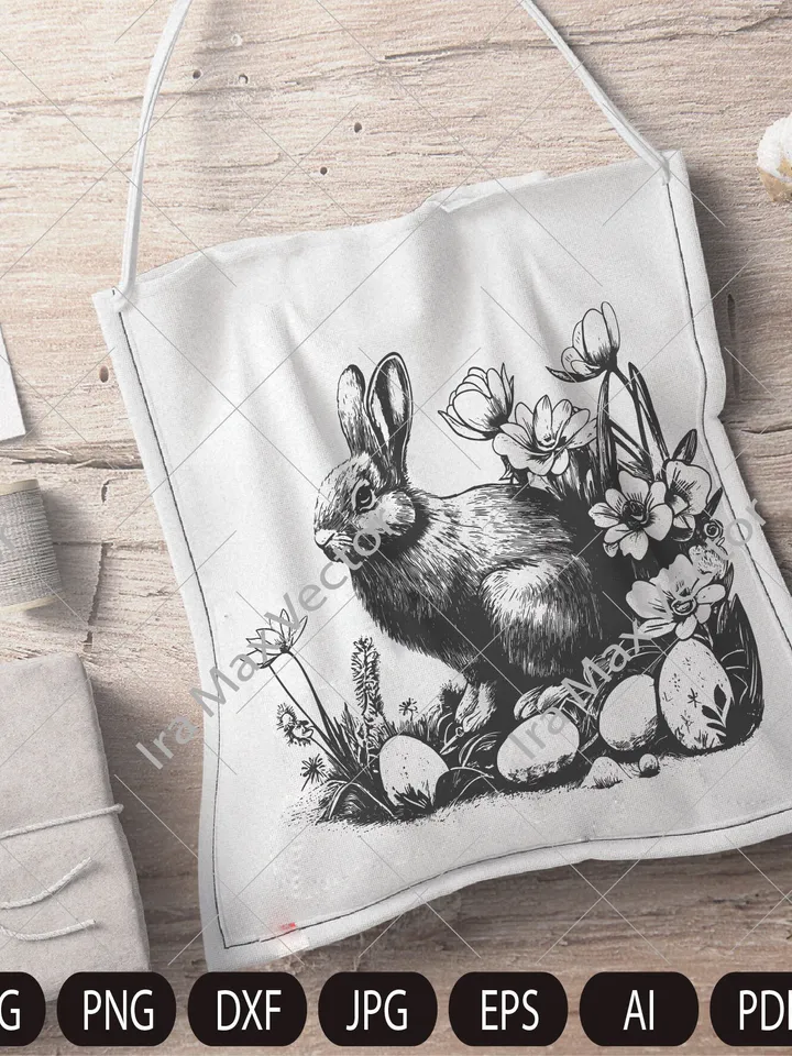 Floral Bunny SVG, Easter Bunny SVG, Happy Easter svg, Spring svg, Rabbit SVG Cut file, Flower Bunny svg, Animal Face svg,