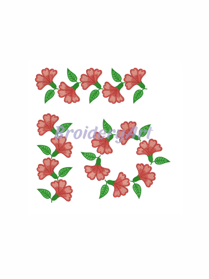 The ornament flower embroidery design