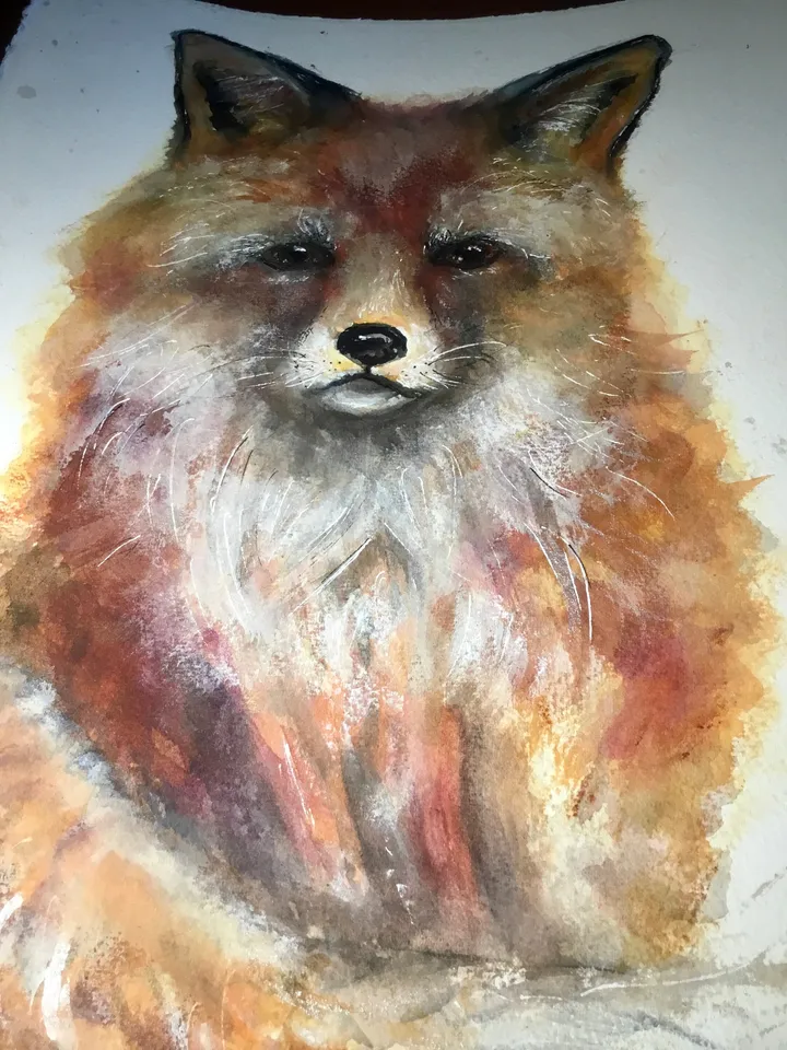 Fox original watercolor painting,watercolor animals painting,kids room wall art,fox painting,children room animals decoration, fox art gifts