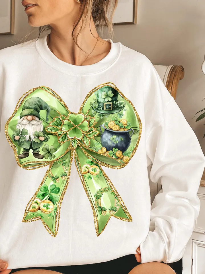 St. Patrick’s Day Coquette Bow PNG, St Patricks Coquette PNG, Coquette PNG, Glitter Faux Disco png, St Patrick's Day png,Glitter Shiny Irish