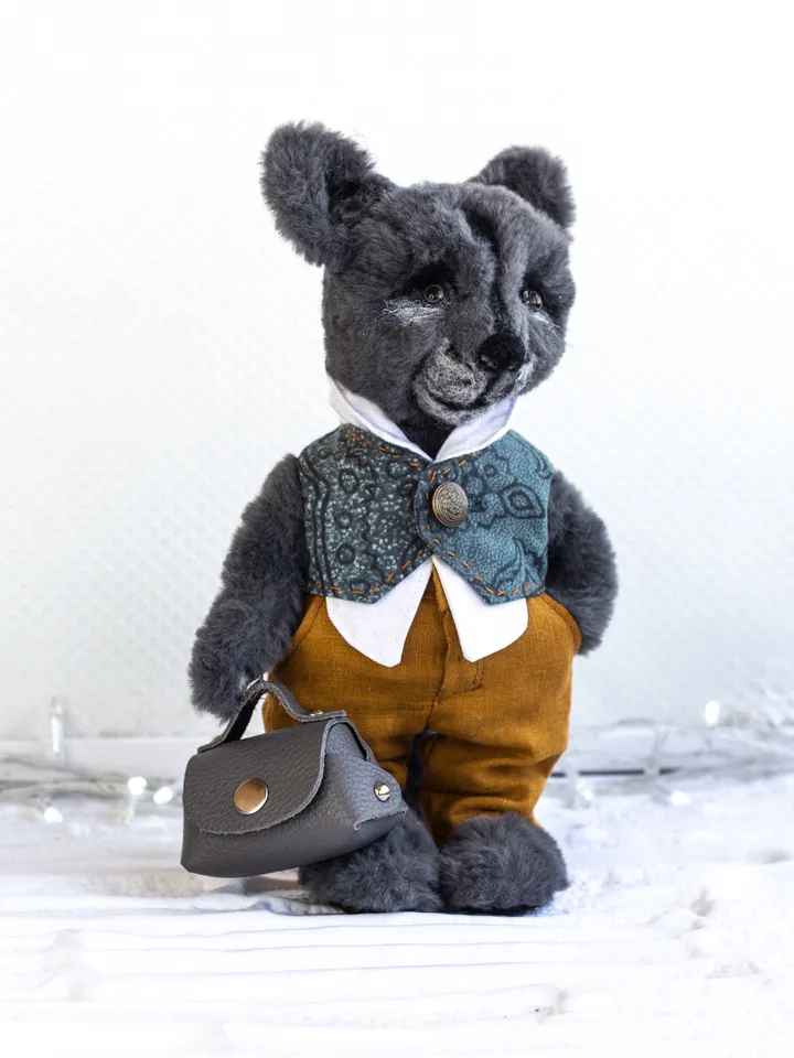 Rare Exclusive Teddy Wolf: Limited Edition Collectible Fully pin jointed stuffed toy for sale