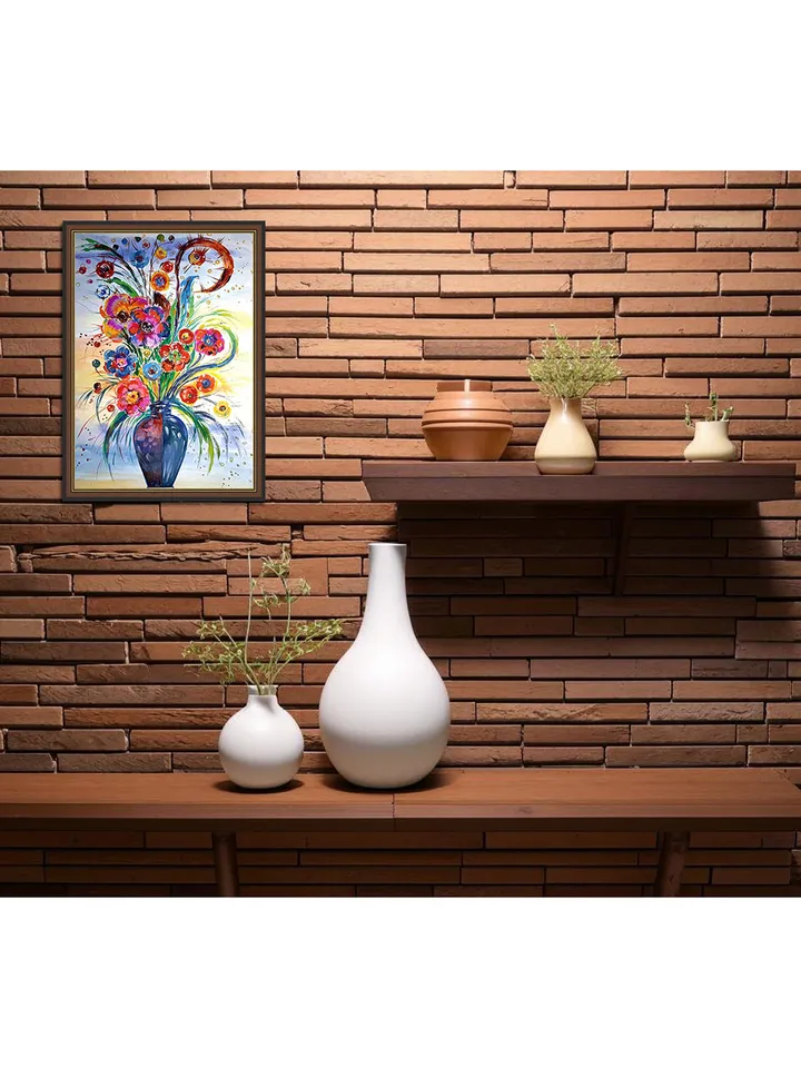 Kandinsky Flowers Style Abstract Original Art Floral Painting Watercolor Art 16 by 11 Above Bed Art by TatianaArtShop
