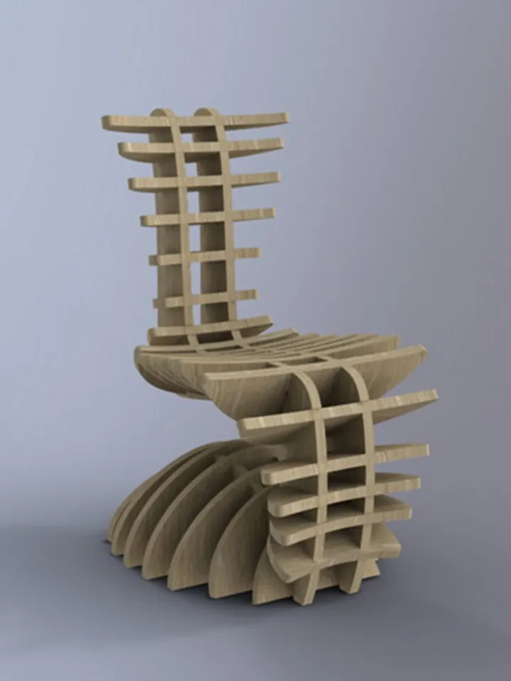Digital Template Cnc Router Files Cnc Parametric Chair Files for Wood Laser Cut Pattern