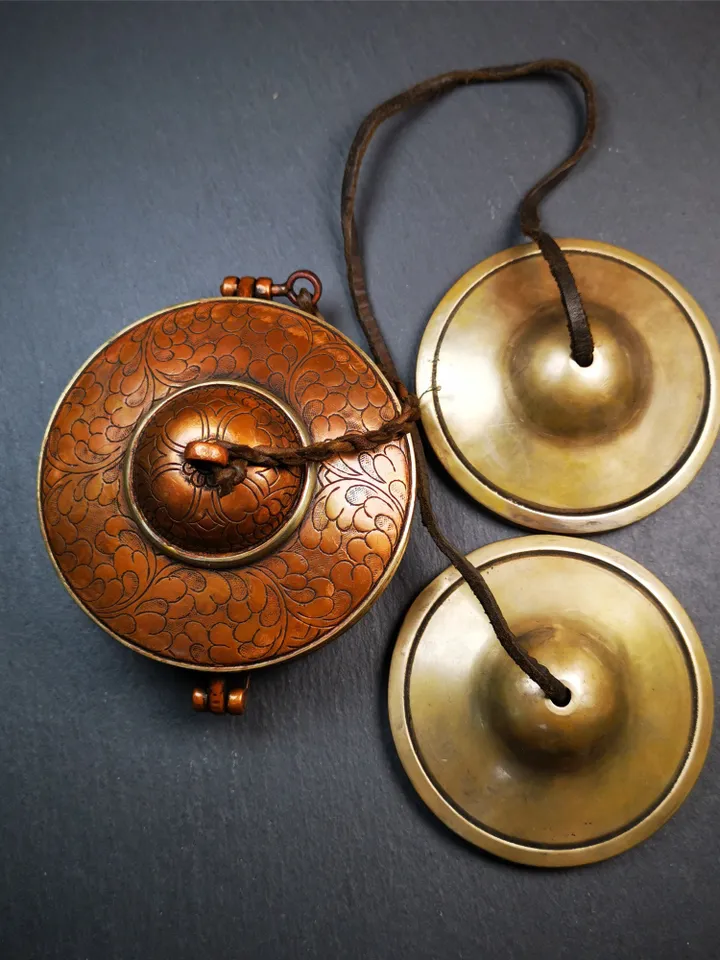 Gandhanra 8.3cm Tibetan Cymbals,Copper Tingsha Bell,Buddhism Ritual Implement,Handmade in Nepal