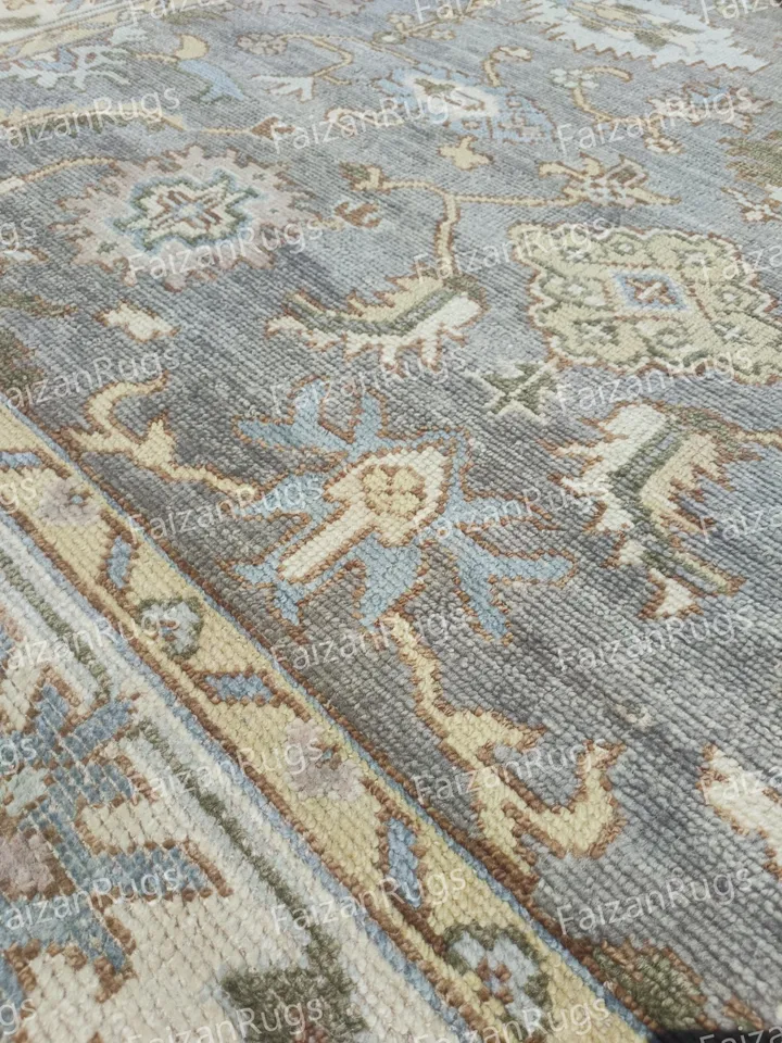 10X14 Gray Oushak rug muted multi size 8x10/9x12/10x14 Hand-knotted Vintage Oushak Wool Area Rug for Living Room, Dining room.