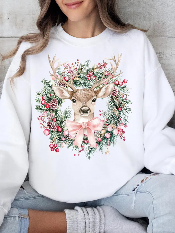 Coquette Reindeer,Christmas png,Christmas designs,Pink Christmas png,Christmas sublimation,Retro Holidays png,Holiday vibes png,Girly