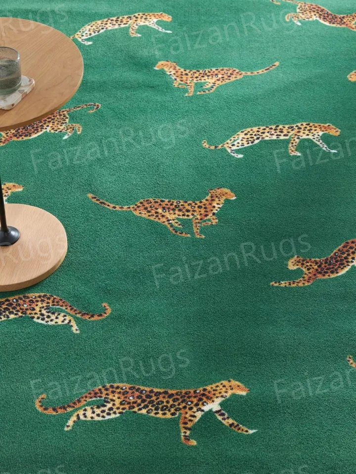 8x10 Cheetah Animal Classic Handmade 100% Wool Rugs Carpets, Handmade Carpet For Living Room, Dining Room, Hallway, Multiroom Carpets