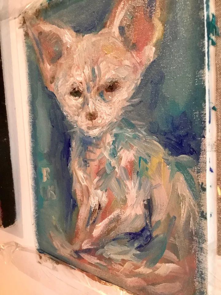 Fennec fox original oil painting on canvas,animals paintings,unstretched canvas,unique handmade gift for animal lovers,wall decor.