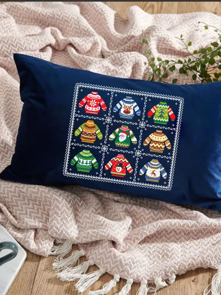 Ugly Christmas sweater cross stitch pattern download PDF Christmas ornament cross stitch chart, Small cute sweater, Holiday pattern PDF #N91