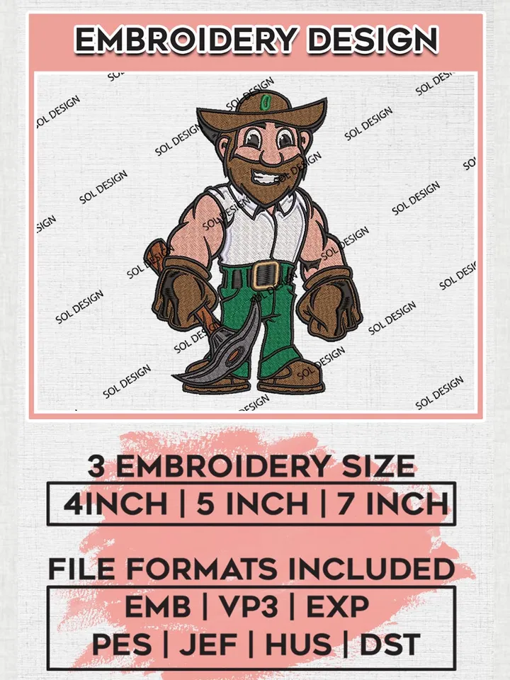 NCAA Charlotte 49ers Mascot Embroidery designs, NCAA Charlotte 49ers Team Embroidery, NCAA Charlotte, 3 sizes, Machine embroidery designs, Digital Download