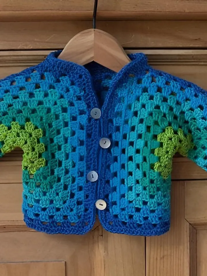 Cardigan baby crochet pattern, cardigan babies crochet, child cardigan , cardigan cranny square  HEXAGON cardigan pdf