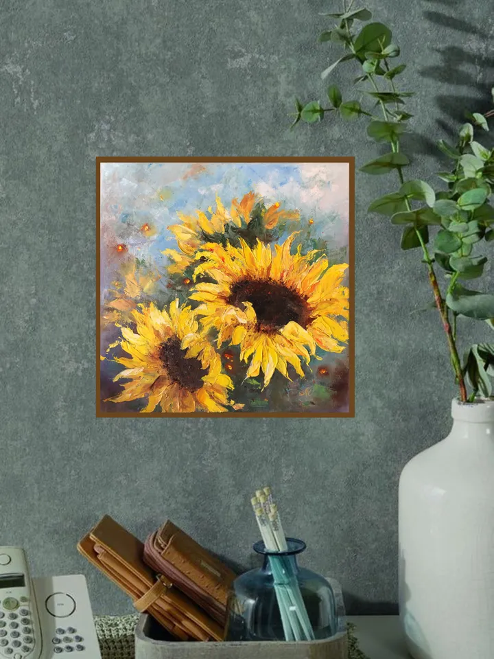 Sunflower Oil Painting Original Floral Painting Sunflowers Wall Art Flowers Painting