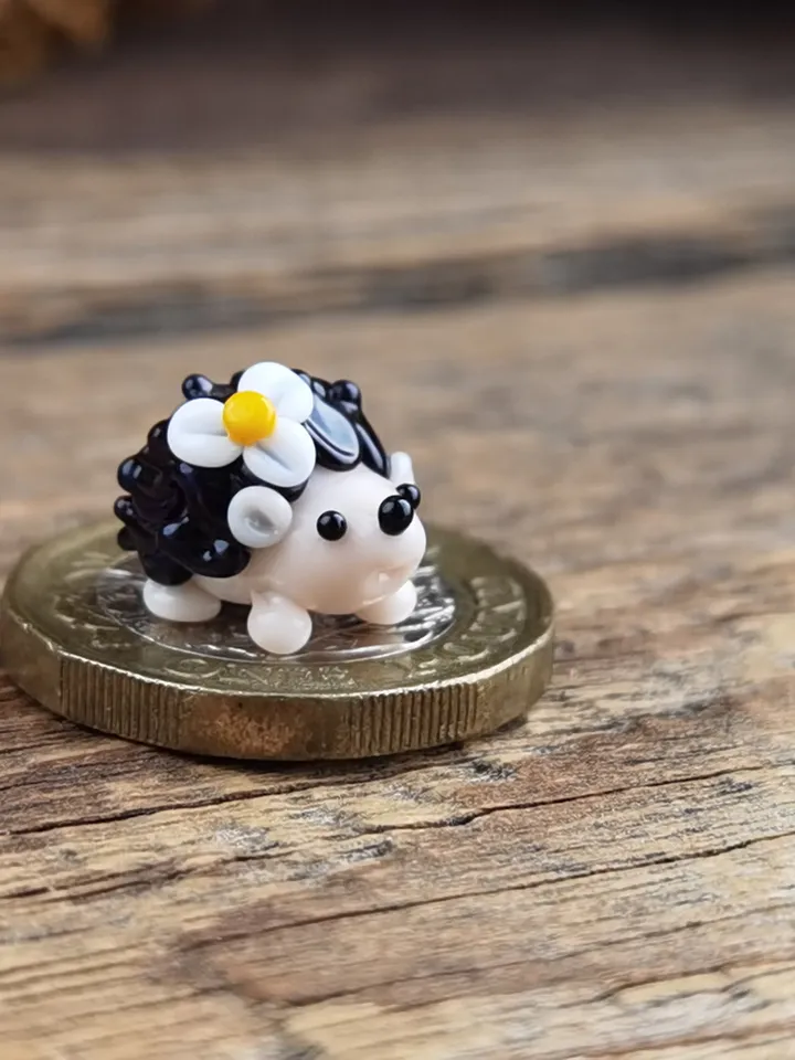 MINIATURE ANIMALS Hedgehog figurine Hedgehog miniature Baby Hedgehog Glass Hedgehog decor Hedgehog gift Tiny Hedgehog Fairy garden animal