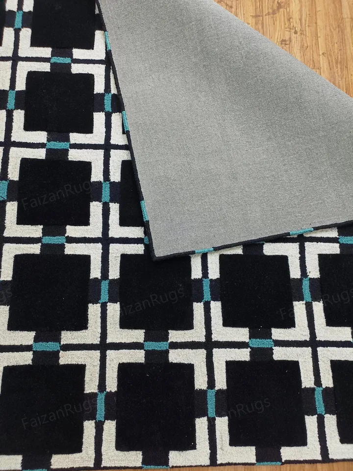 Buy 8x10 Evelina Kroon Hand Tufted Black Color Rug 100% Wool For Living Room, Bed Room, Kids Room In Any Size 10x14,10x12,9x12,8x10