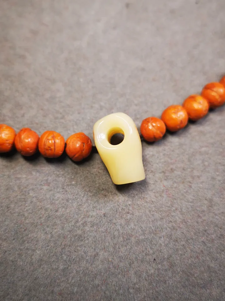 Gandhanra Tibetan Yak Bone Carved Guru Bead,T-drilled 3-Hole Prayer Bead,Mala Bead,Connector Bead for Buddhist Bead Accessories