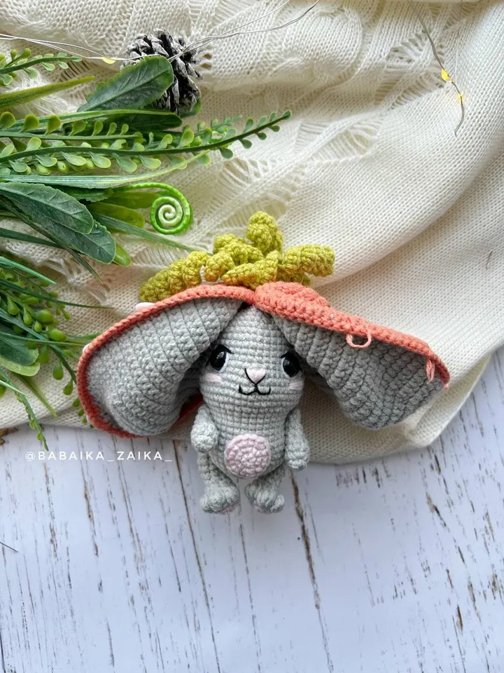 PDF Crochet Bunny Carrot Amigurumi Pattern, Easter Crochet Bunny Pattern, Cute amigurumi Bunny, Small Toy Pattern, Amigurumi Animal Pattern