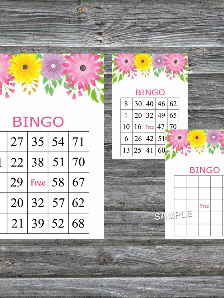 Flowers bingo game card,Floral bingo game card,Floral Printable Bingo,Flower themed bingo game,INSTANT DOWNLOAD-96