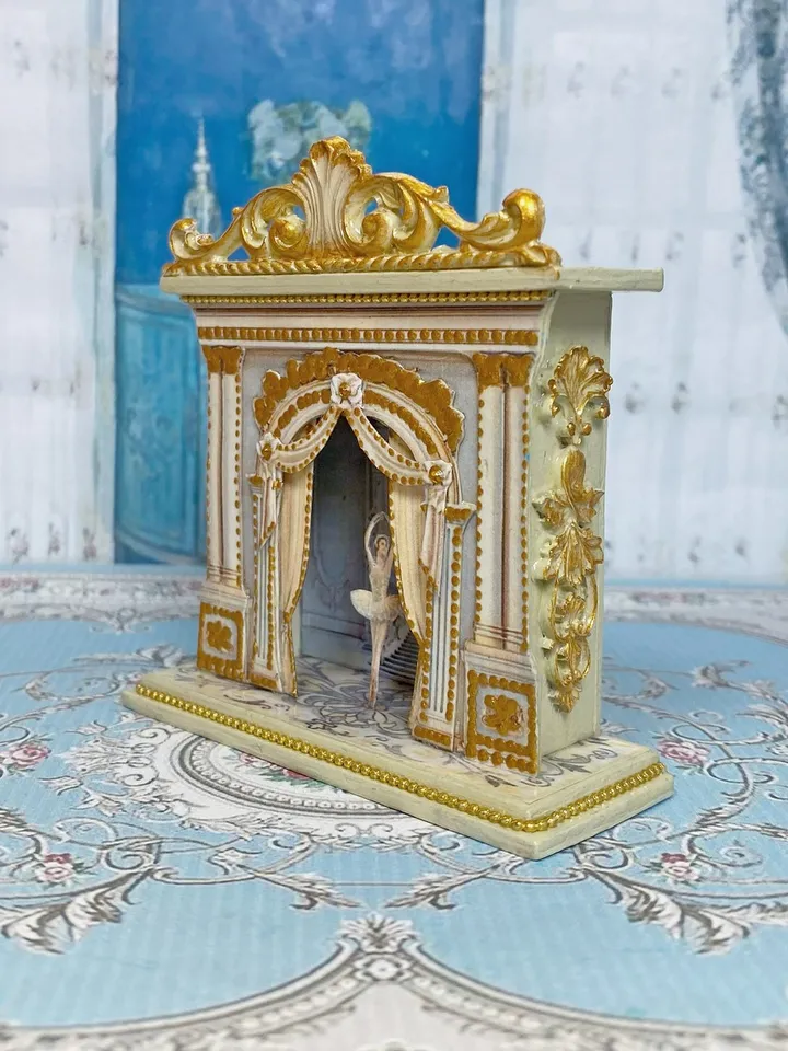 Ballet theater. dollhouse miniature. Classic puppet theater. Author's design Handmade. 1:12. Theater for a dollhouse.