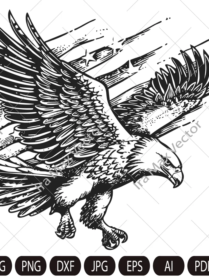Eagle and American flag Svg, Eagle Attacks Svg, Eagle USA Svg, American Eagle Svg, Eagle detailed, Eagle Shirt, Eagle flying