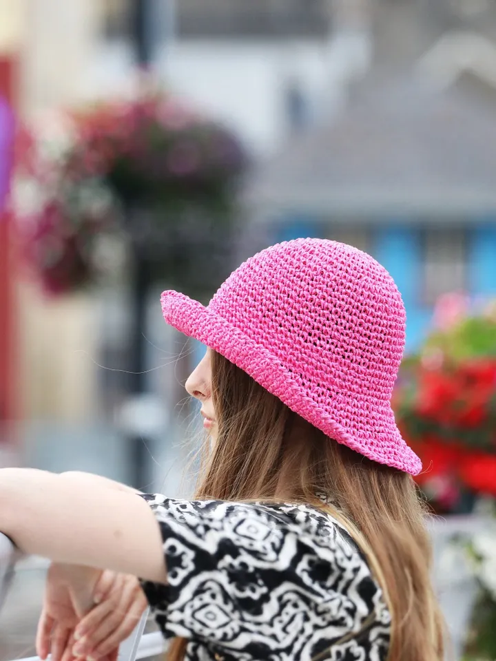 Summer Straw hat Women's raffia foldable sun hat floppy beach boho style seaside hat