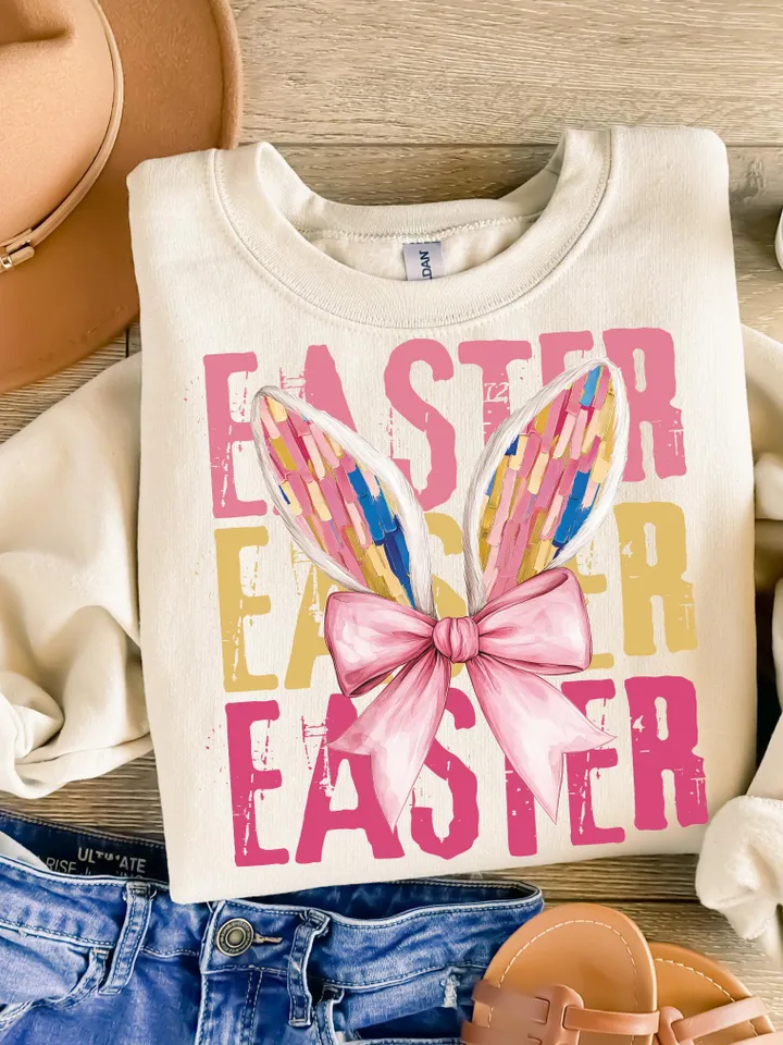 Easter Bunny Coquette PNG | Easter Day Png | Happy Easter Png | Easter Brushstroke Png | Girls Easter | Bunny Ears | Jesus Easter