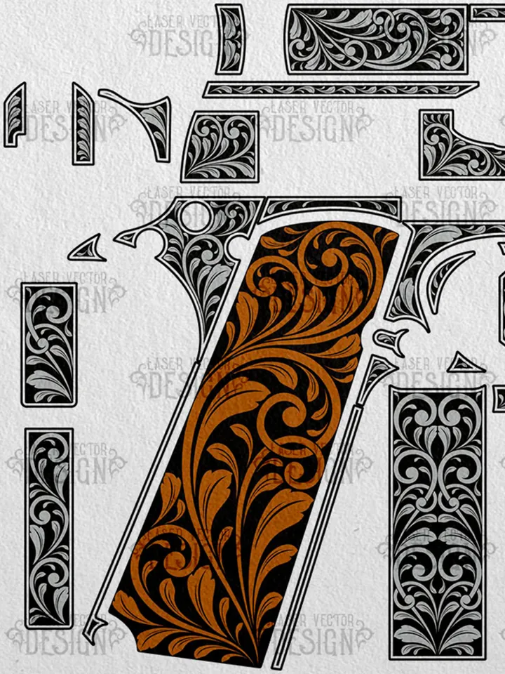 VECTOR DESIGN Rock Island Armory 1911 GI Standard FS Scrollwork