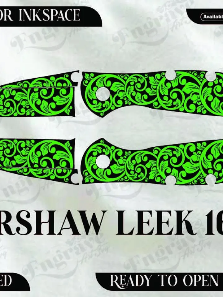 kershaw Leek 1660 Scrolling design,lasercut,laserengraving,fiberlaser,engravingfiles