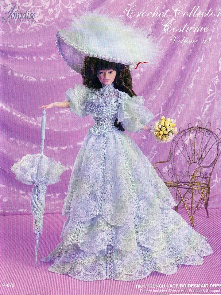 Barbie Dress Crochet Pattern Vintage for Dolls 11-1/2" Digital Download PDF